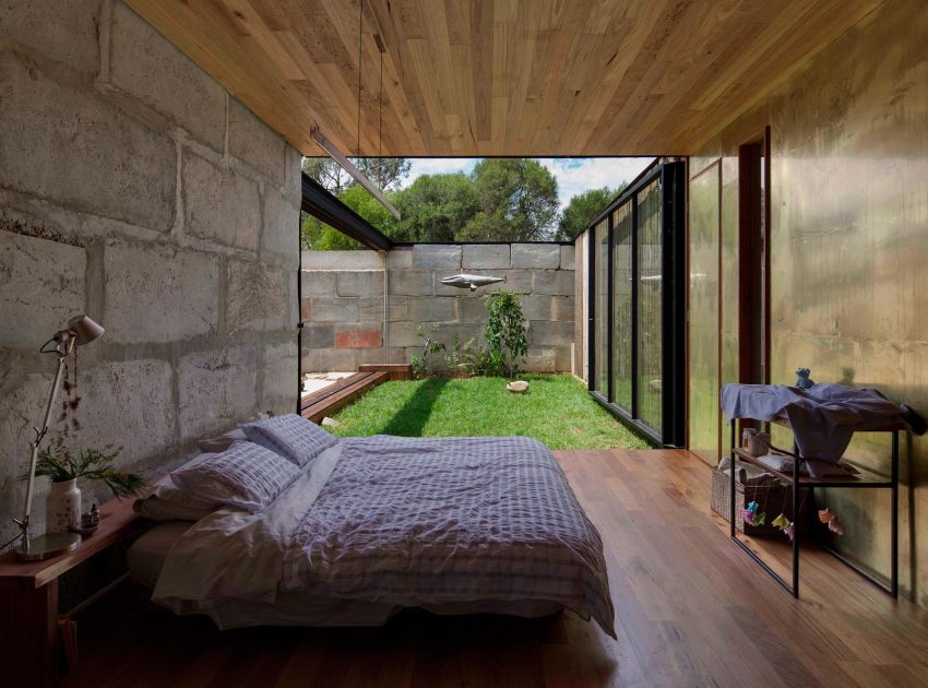 A Modern House Built From Reclaimed Concrete Blocks and Rough-Sawn Wood in Yackandandah, Australia by ARCHIER (26)