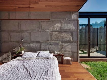 A Modern House Built From Reclaimed Concrete Blocks and Rough-Sawn Wood in Yackandandah, Australia by ARCHIER (28)