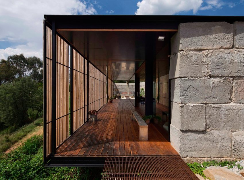 A Modern House Built From Reclaimed Concrete Blocks and Rough-Sawn Wood in Yackandandah, Australia by ARCHIER (3)