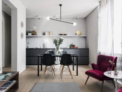 A Playful and Bright Modern Apartment with Wood Accents in Milan, Italy