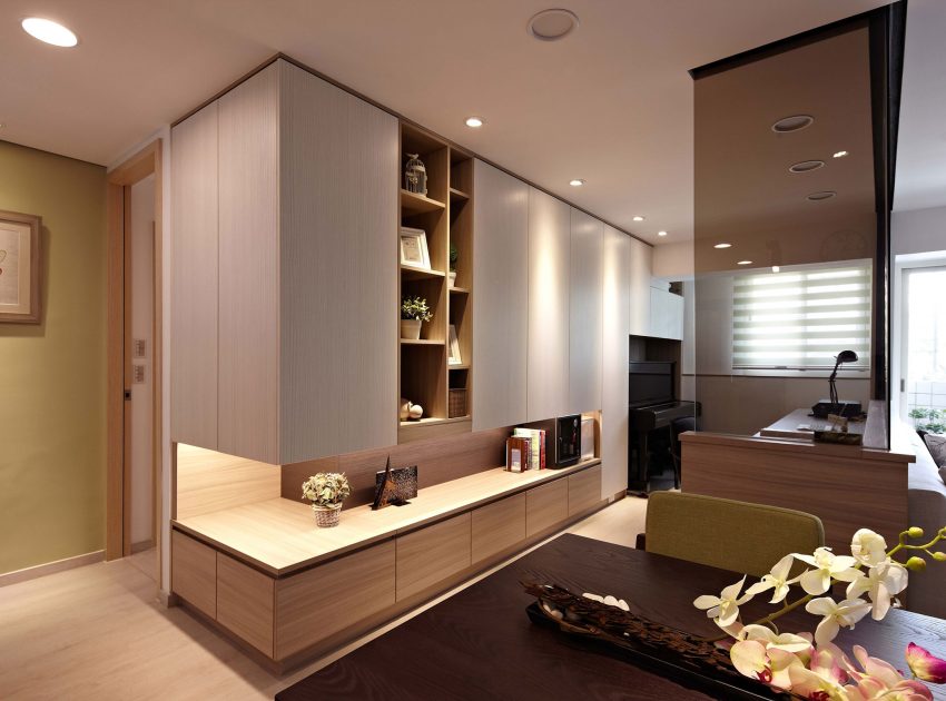 A Small Apartment Characterized by Shades of White and Brown Interiors in Taipei by Alfonso Ideas (11)