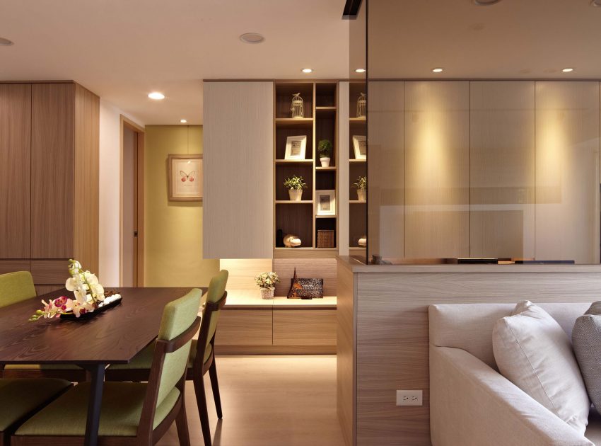 A Small Apartment Characterized by Shades of White and Brown Interiors in Taipei by Alfonso Ideas (4)