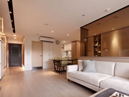 A Small Apartment Characterized by Shades of White and Brown Interiors in Taipei by Alfonso Ideas (6)