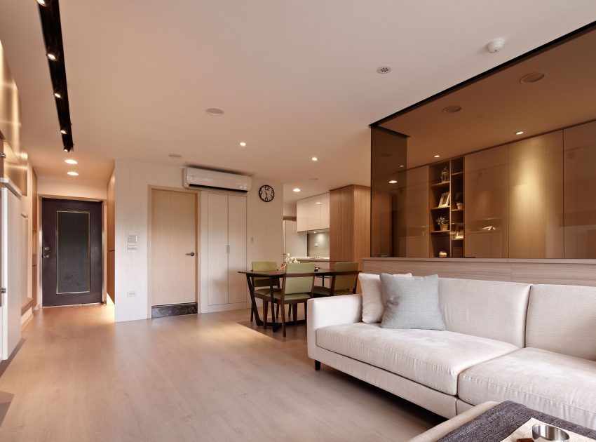 A Small Apartment Characterized by Shades of White and Brown Interiors in Taipei by Alfonso Ideas (6)