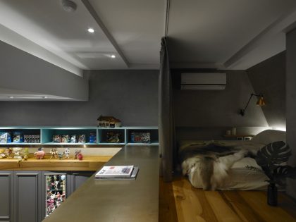 A Small Contemporary Apartment with Antique Furniture in New Taipei City by KC Design Studio (11)