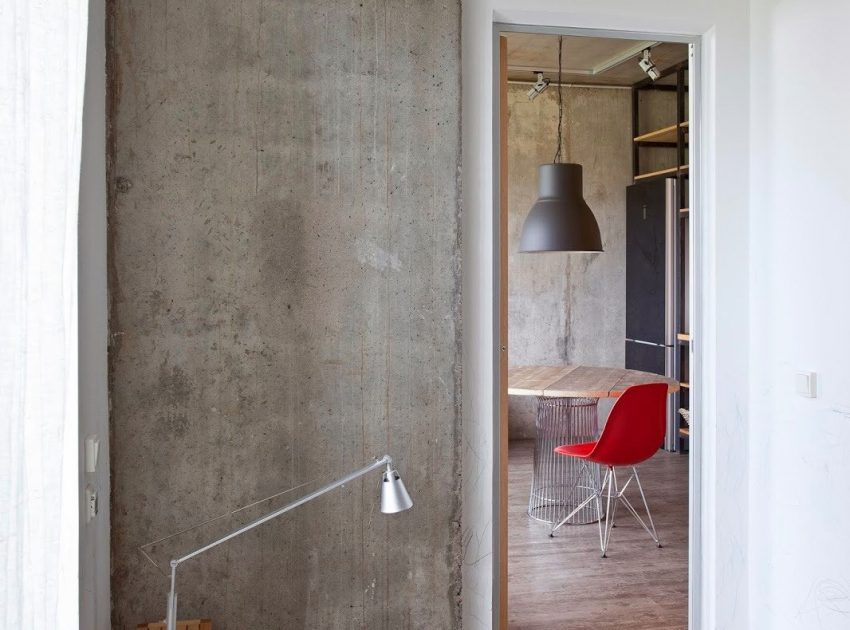 A Small Industrial Apartment with Exposed Brick, Metal and Wood in Moscow Oblast, Russia by Studio Odnushechka (14)