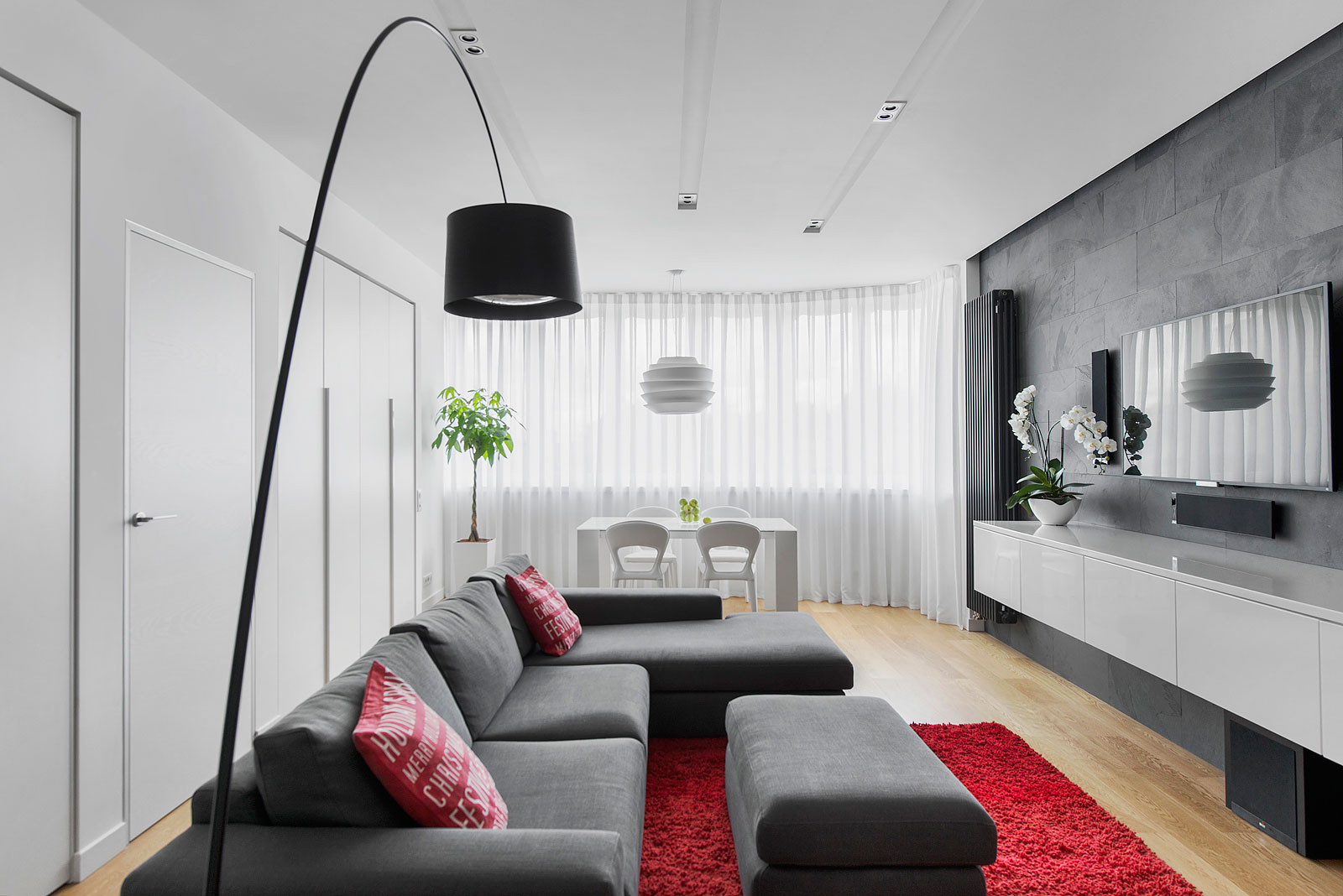 A Small Modern Apartment with Neutral Color and Dark Accents in Moscow, Russia by Tikhonov Design (1)