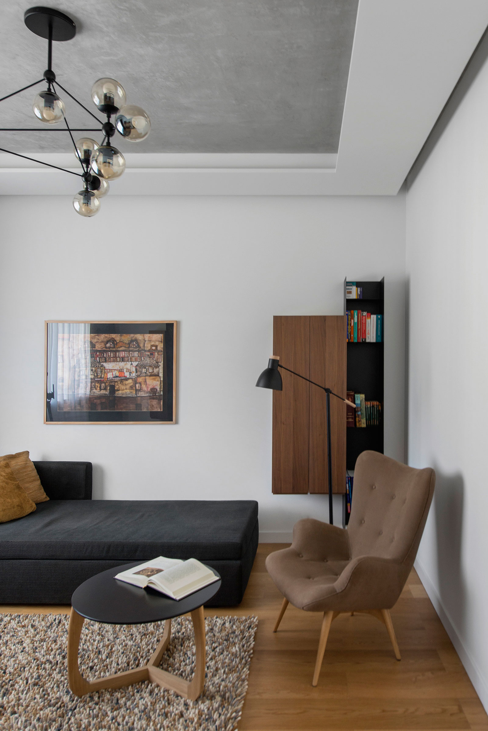 A Small Modern Apartment with Neutral Color and Dark Accents in Moscow, Russia by Tikhonov Design (6)