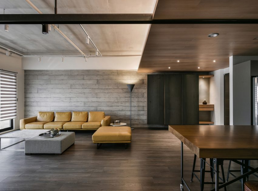 A Small Modern Industrial Home Draped in Metal, Wood and Concrete in Taiwan by AYA Living Group (2)