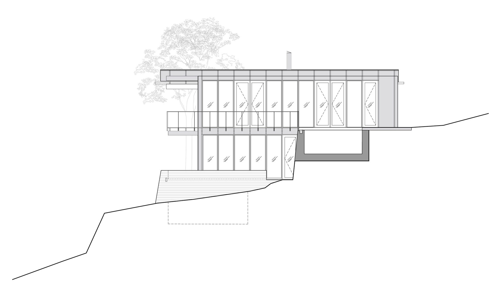A Small Steel, Wood and Glass House Built on Steep Slope with Infinity Pool in Aspvik by Andreas Martin-Löf Arkitekter (17)