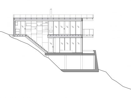 A Small Steel, Wood and Glass House Built on Steep Slope with Infinity Pool in Aspvik by Andreas Martin-Löf Arkitekter (18)