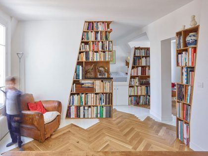 A Small and Stylish Contemporary Apartment in Paris, France by h2o architectes (1)