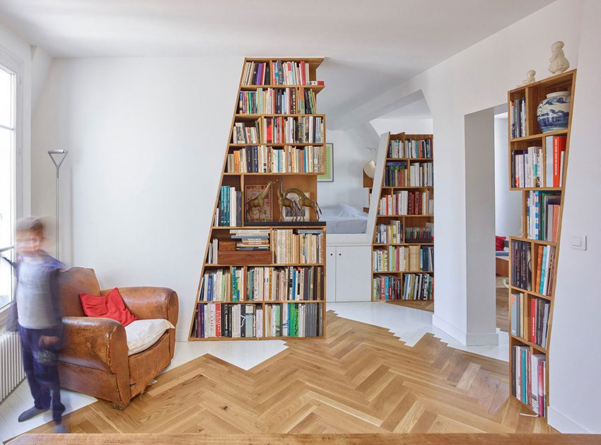 A Small and Stylish Contemporary Apartment in Paris, France by h2o architectes (1)