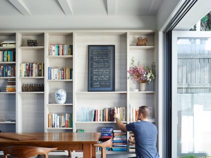 A Spectacular Long Narrow House with Long Kitchen in New Farm, Queensland by O’Neill Architecture (10)