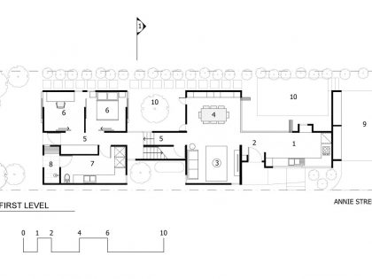 A Spectacular Long Narrow House with Long Kitchen in New Farm, Queensland by O’Neill Architecture (18)