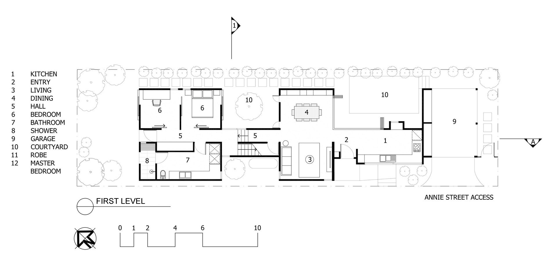 A Spectacular Long Narrow House with Long Kitchen in New Farm, Queensland by O’Neill Architecture (18)