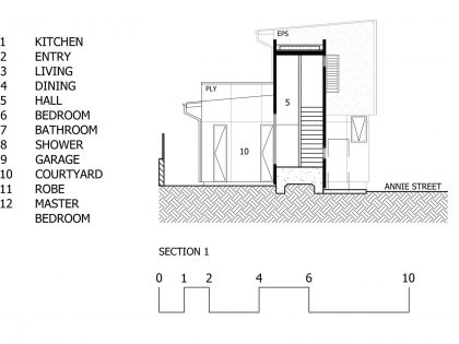 A Spectacular Long Narrow House with Long Kitchen in New Farm, Queensland by O’Neill Architecture (25)