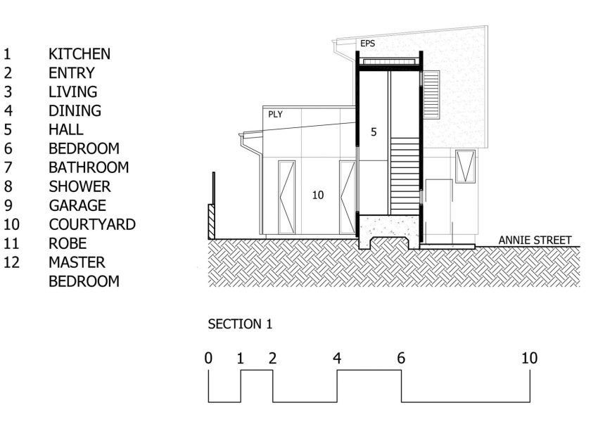 A Spectacular Long Narrow House with Long Kitchen in New Farm, Queensland by O’Neill Architecture (25)