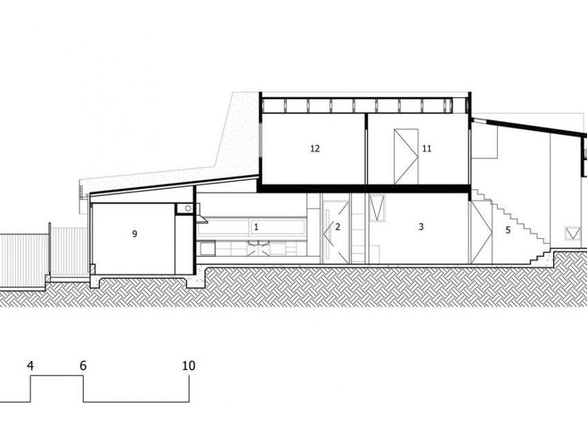 A Spectacular Long Narrow House with Long Kitchen in New Farm, Queensland by O’Neill Architecture (26)