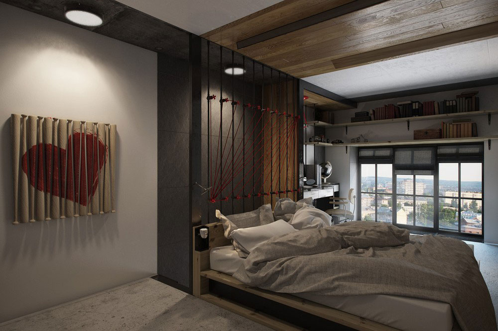 A Striking Modern Apartment with Red and Black Accents in Kharkov by One Studio (11)