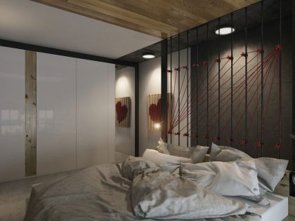 A Striking Modern Apartment with Red and Black Accents in Kharkov by One Studio (14)