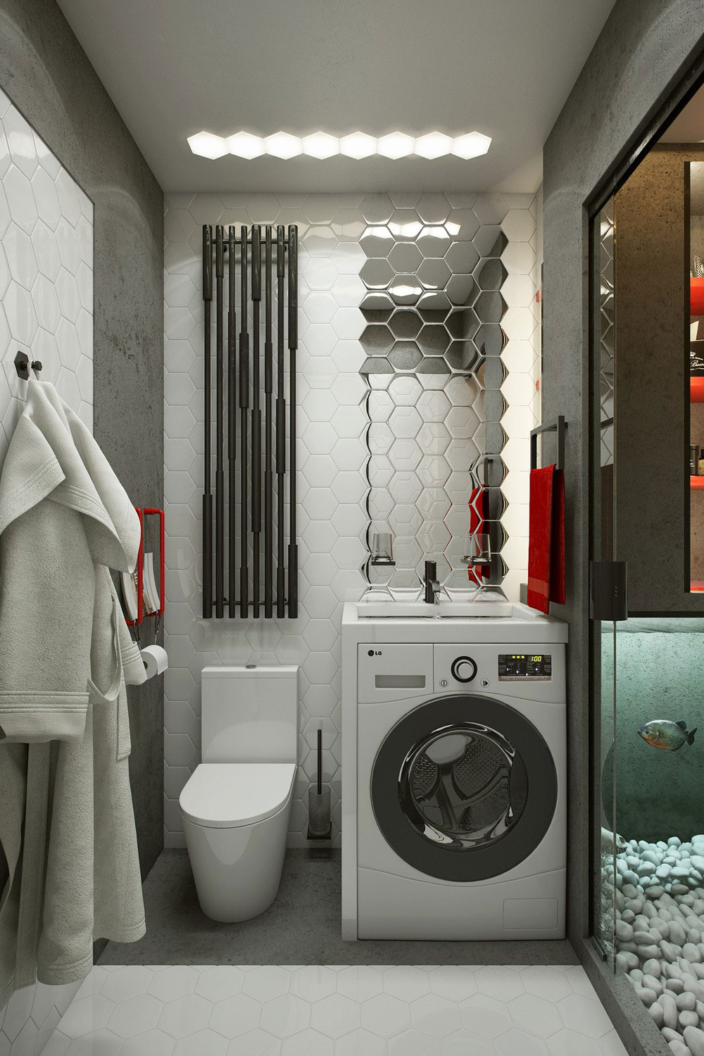 A Striking Modern Apartment with Red and Black Accents in Kharkov by One Studio (15)