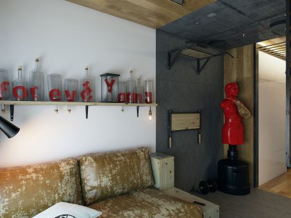 A Striking Modern Apartment with Red and Black Accents in Kharkov by One Studio (3)