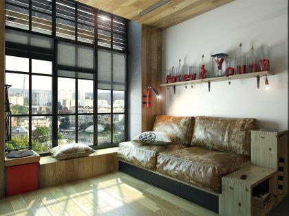 A Striking Modern Apartment with Red and Black Accents in Kharkov by One Studio (7)