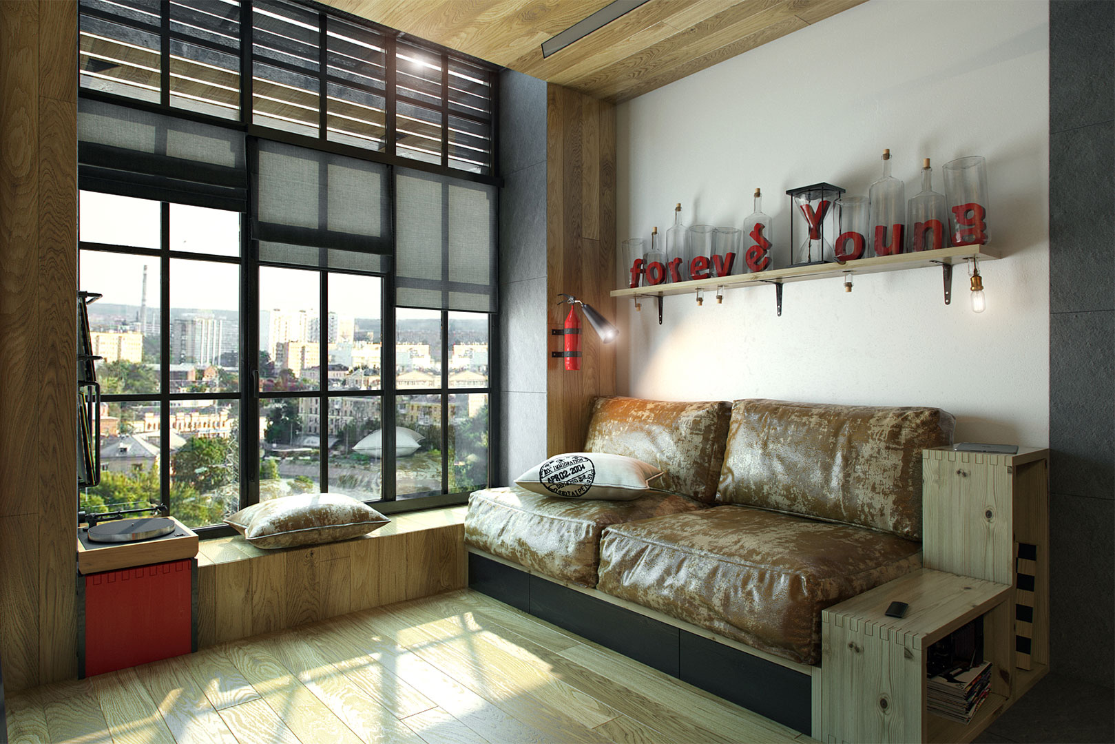 A Striking Modern Apartment with Red and Black Accents in Kharkov by One Studio (7)