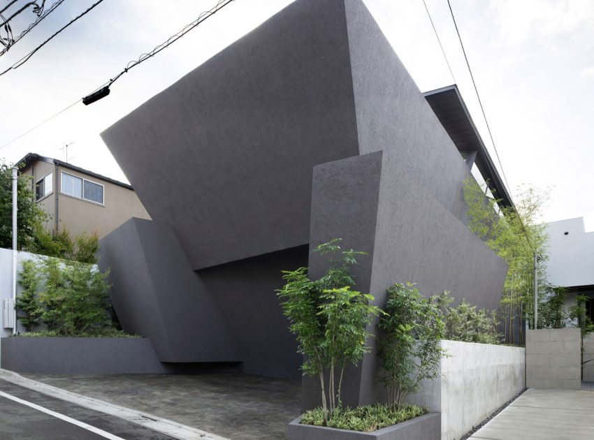 A Striking and Beautiful Geometric Home with Unique Angular walls in Meguro, Japan by ARTechnic Architects (1)