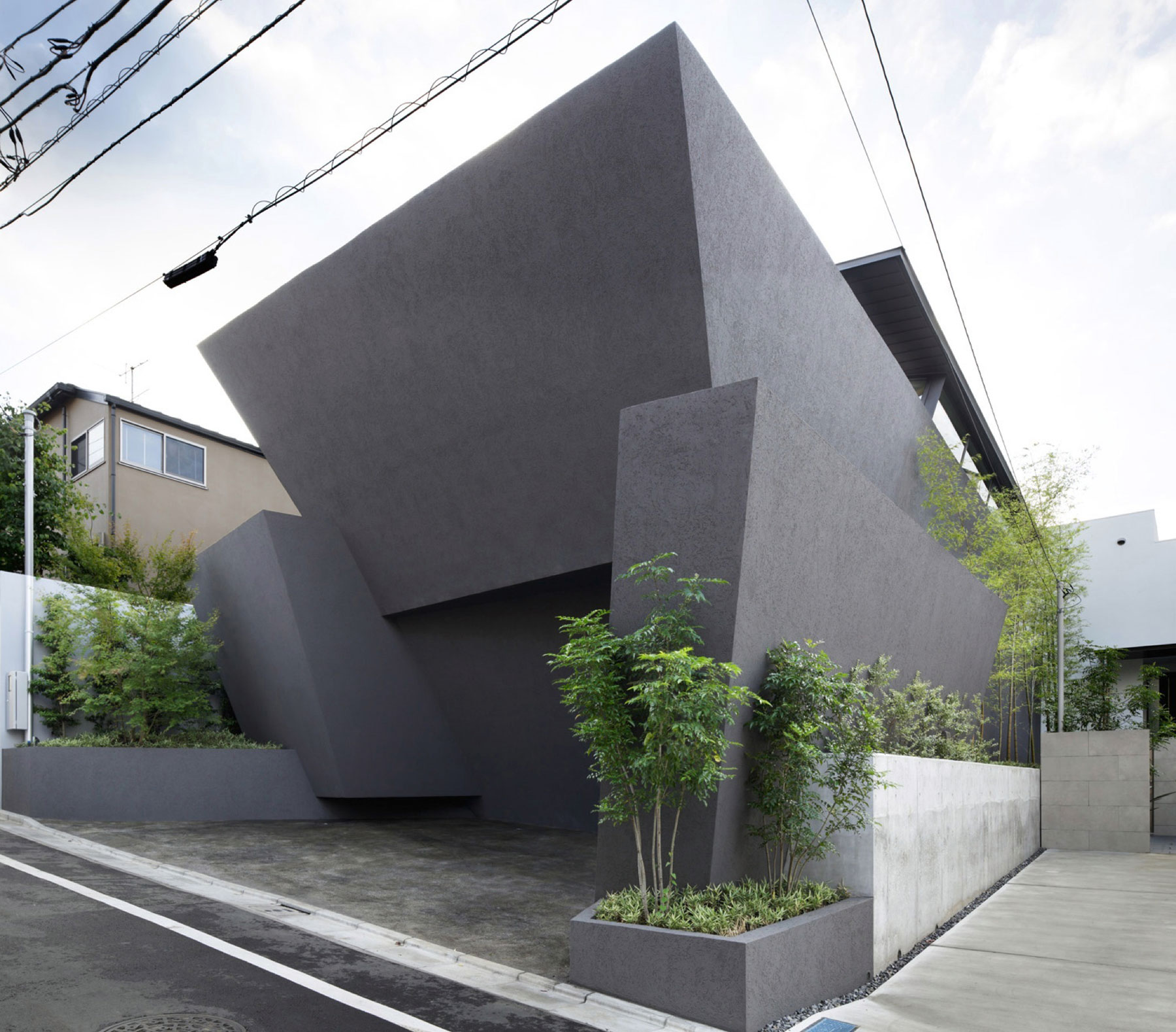 A Striking and Beautiful Geometric Home with Unique Angular walls in Meguro, Japan by ARTechnic Architects (1)