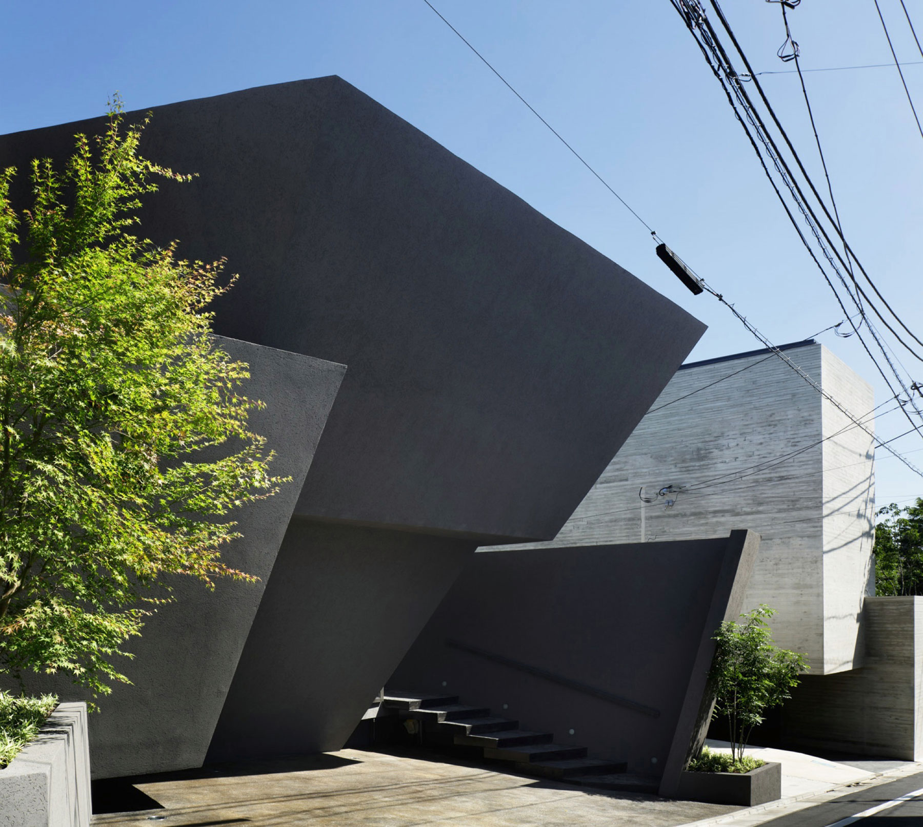 A Striking and Beautiful Geometric Home with Unique Angular walls in Meguro, Japan by ARTechnic Architects (2)