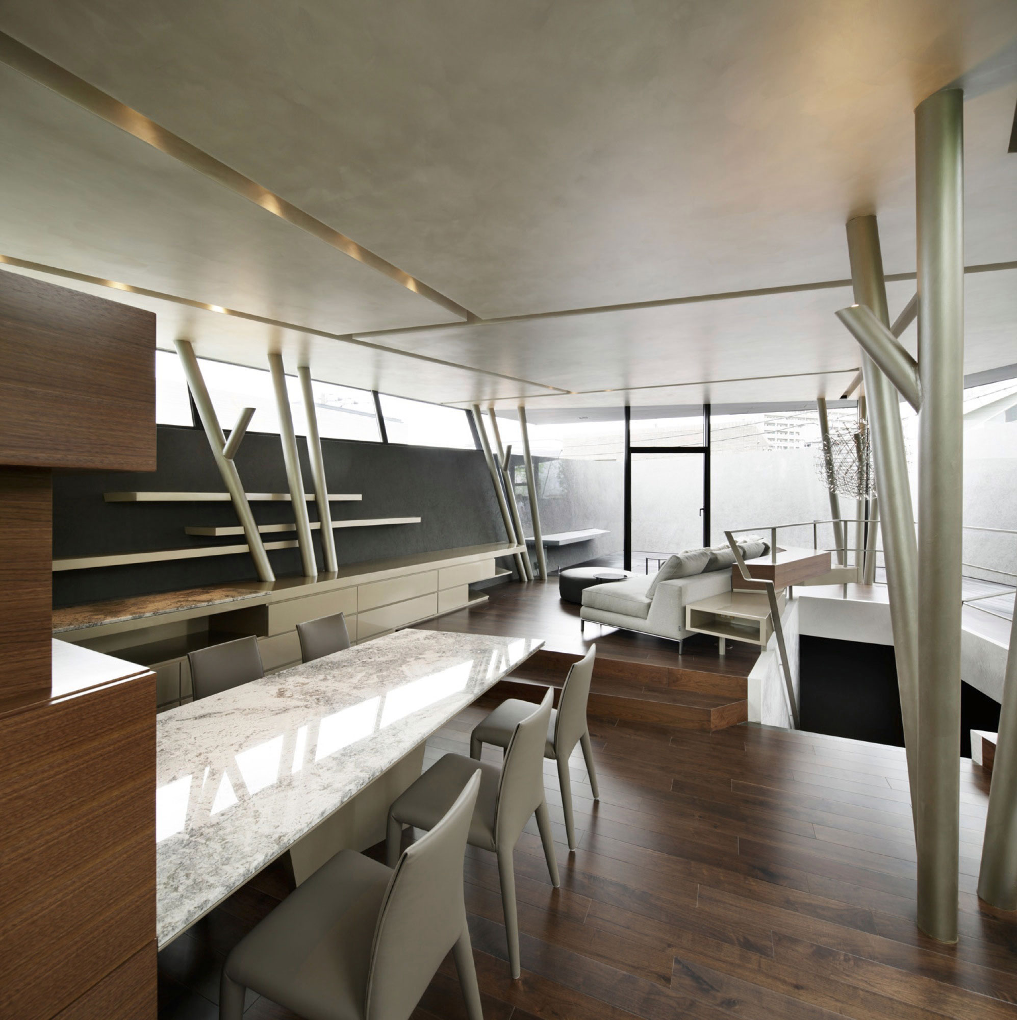 A Striking and Beautiful Geometric Home with Unique Angular walls in Meguro, Japan by ARTechnic Architects (8)