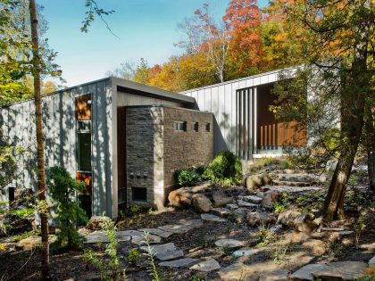 A Stunning Contemporary Home with Large Terrace Nestled in the Woods of Harrington, Quebec by Boom Town (1)