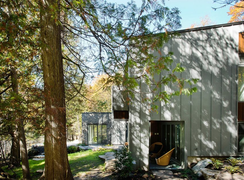 A Stunning Contemporary Home with Large Terrace Nestled in the Woods of Harrington, Quebec by Boom Town (4)