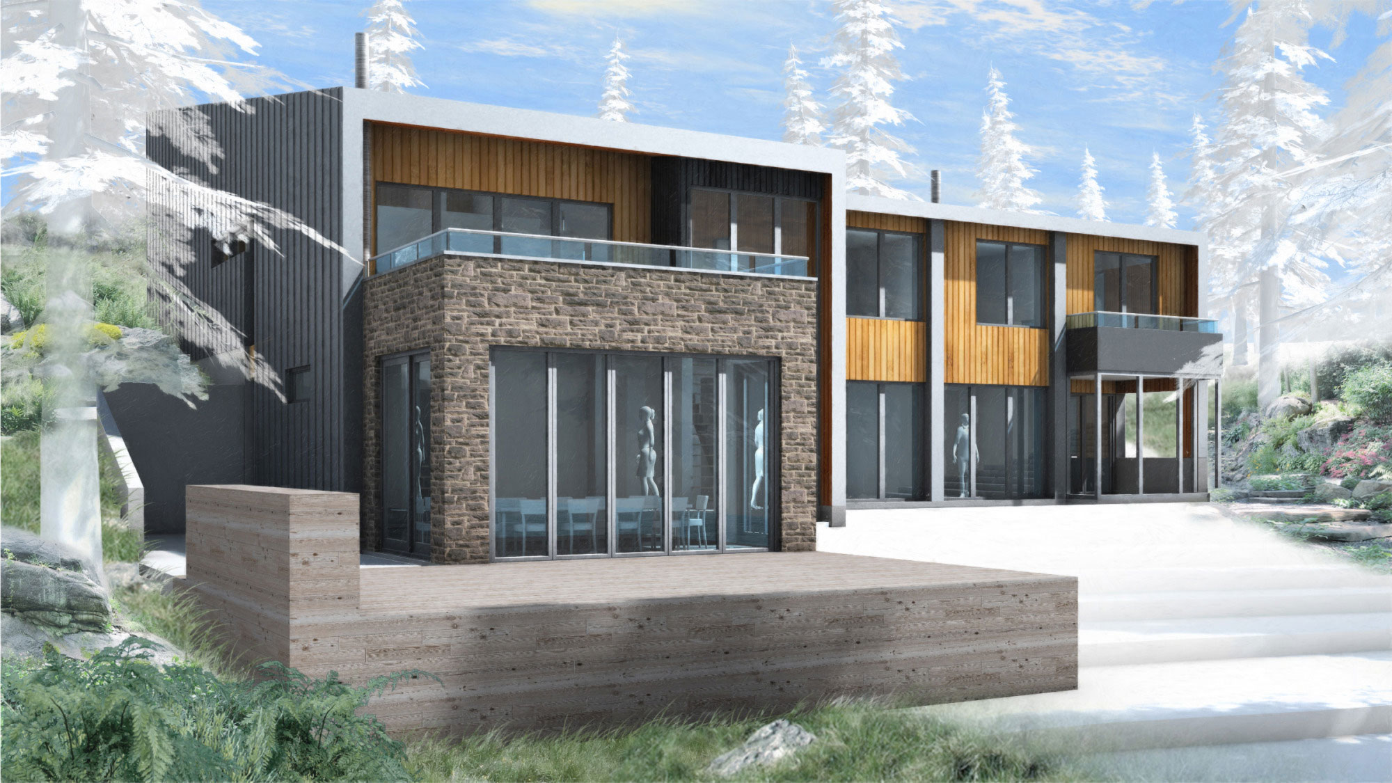 A Stunning Contemporary Home with Large Terrace Nestled in the Woods of Harrington, Quebec by Boom Town (43)