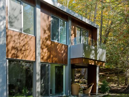 A Stunning Contemporary Home with Large Terrace Nestled in the Woods of Harrington, Quebec by Boom Town (5)