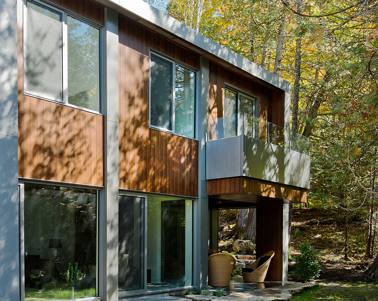 A Stunning Contemporary Home with Large Terrace Nestled in the Woods of Harrington, Quebec by Boom Town (5)