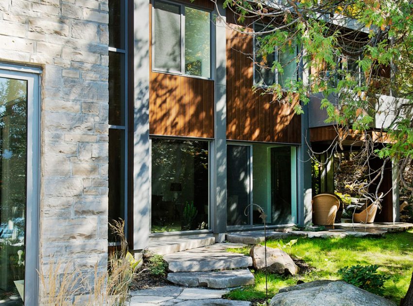 A Stunning Contemporary Home with Large Terrace Nestled in the Woods of Harrington, Quebec by Boom Town (6)