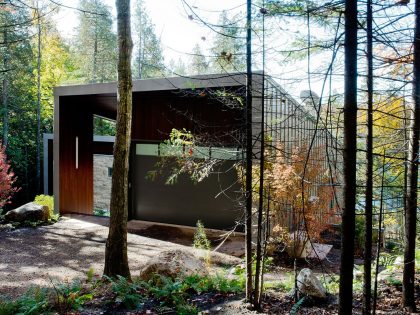 A Stunning Contemporary Home with Large Terrace Nestled in the Woods of Harrington, Quebec by Boom Town (8)