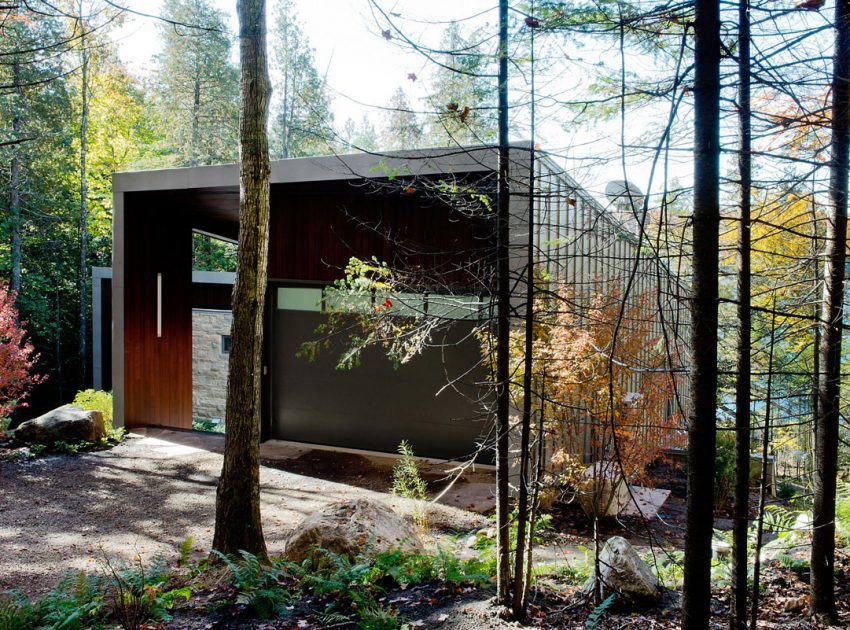 A Stunning Contemporary Home with Large Terrace Nestled in the Woods of Harrington, Quebec by Boom Town (8)