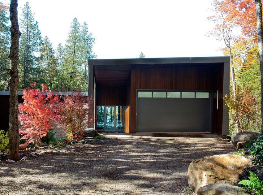 A Stunning Contemporary Home with Large Terrace Nestled in the Woods of Harrington, Quebec by Boom Town (9)