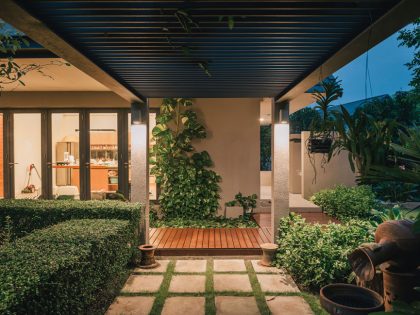 A Stunning Contemporary Triangle House with Gabled Walls in Nakhon Pathom, Thailand by Phongphat Ueasangkhomset (18)