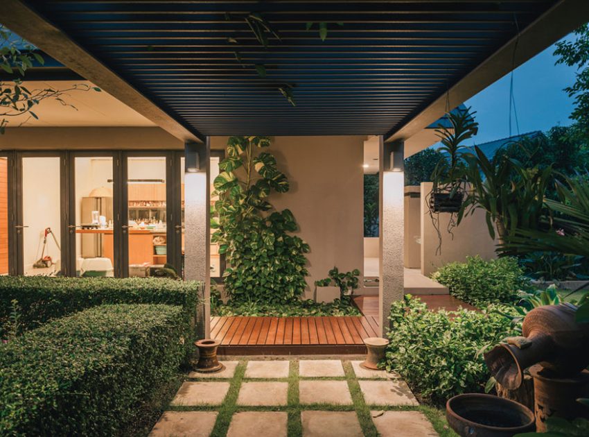 A Stunning Contemporary Triangle House with Gabled Walls in Nakhon Pathom, Thailand by Phongphat Ueasangkhomset (18)