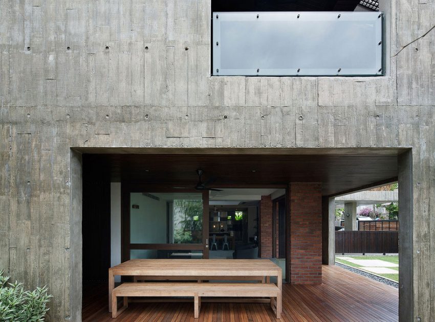 A Stunning Modern Bungalow with Red Brick and Concrete Structure in Singapore by ipli architects (4)