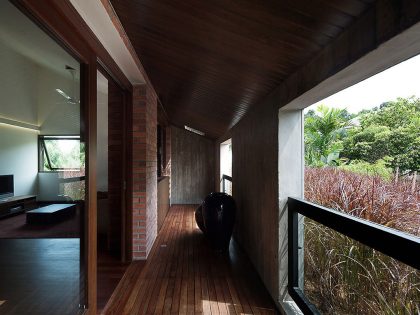 A Stunning Modern Bungalow with Red Brick and Concrete Structure in Singapore by ipli architects (6)