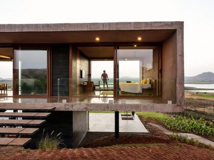 A Stunning Modern Concrete Home with Simple Interiors in Nashik, India by Ajay Sonar (10)