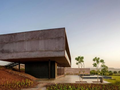 A Stunning Modern Concrete Home with Simple Interiors in Nashik, India by Ajay Sonar (3)