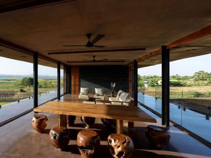 A Stunning Modern Concrete Home with Simple Interiors in Nashik, India by Ajay Sonar (9)