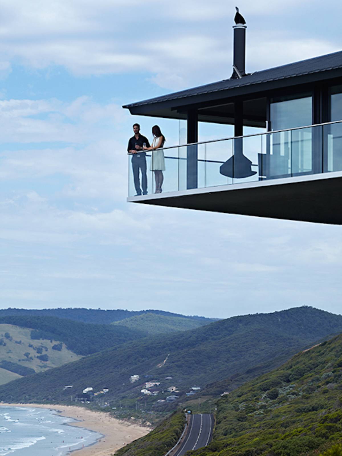 A Stunning Modern Hillside Home Perched above the Spectacular Ocean Road in Fairhaven, Australia by F2 Architecture (5)